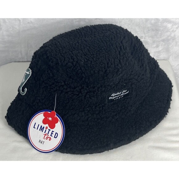 Limited Too Winter Bucket Hat Girls Black One Size NEW - Picture 1 of 6